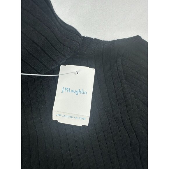 NWT J Mclaughlin Arlette Sweater Medium Turtleneck Knit Ribbed Solid Black - Picture 8 of 11